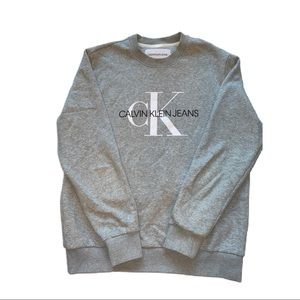 Gray Calvin Klein Jeans Pullover Crewneck Sweatshirt
